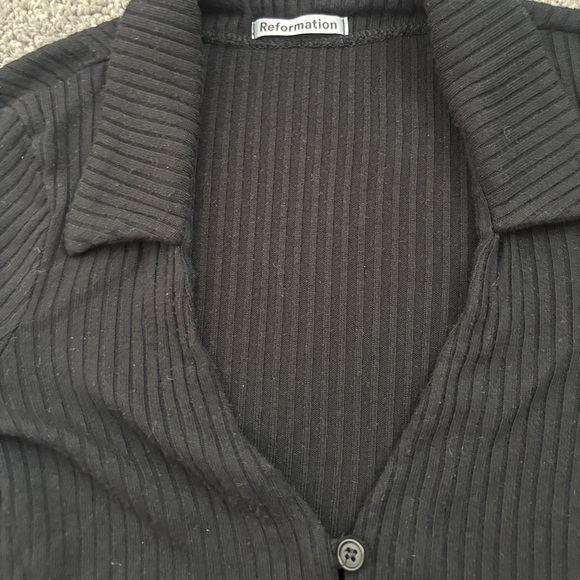 Reformation Luce Ribbed Button Front Top Size XS - Picture 12 of 13